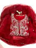 SURAHI MOTI RED KURTI WITH PURE HANDWORK